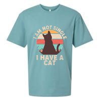 Funny I Am Not Single I Have A Cat Sueded Cloud Jersey T-Shirt