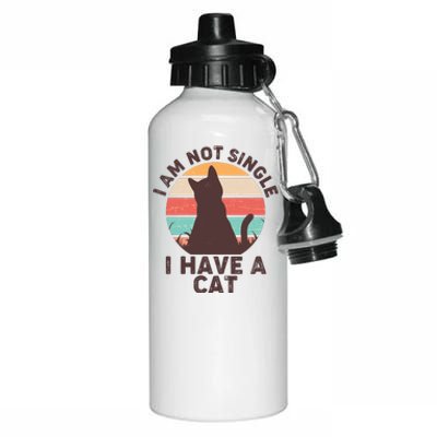 Funny I Am Not Single I Have A Cat Aluminum Water Bottle 