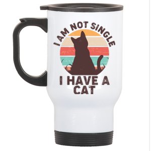 Funny I Am Not Single I Have A Cat Stainless Steel Travel Mug