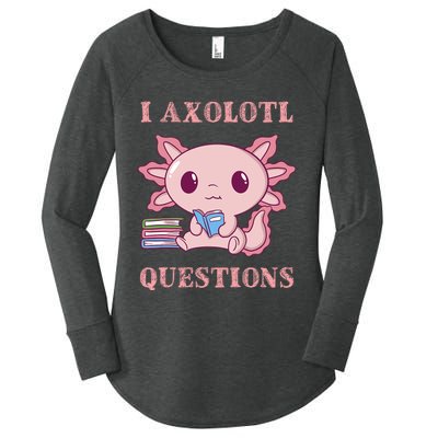 Funny I Axolotl Questions Cute Axolotl Kids Girl Women's Perfect Tri Tunic Long Sleeve Shirt