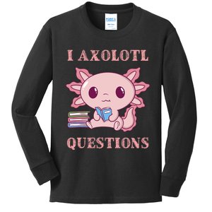 Funny I Axolotl Questions Cute Axolotl Kids Girl Kids Long Sleeve Shirt