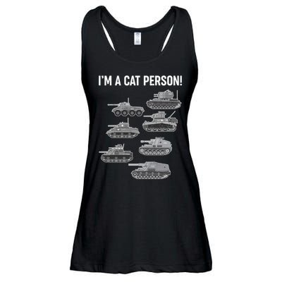 Funny I'm A Cat Person Military Tanks Ladies Essential Flowy Tank
