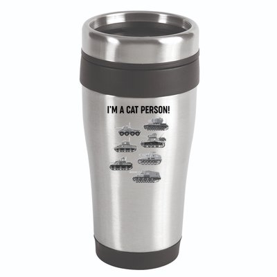 Funny I'm A Cat Person Military Tanks 16oz Travel Tumbler