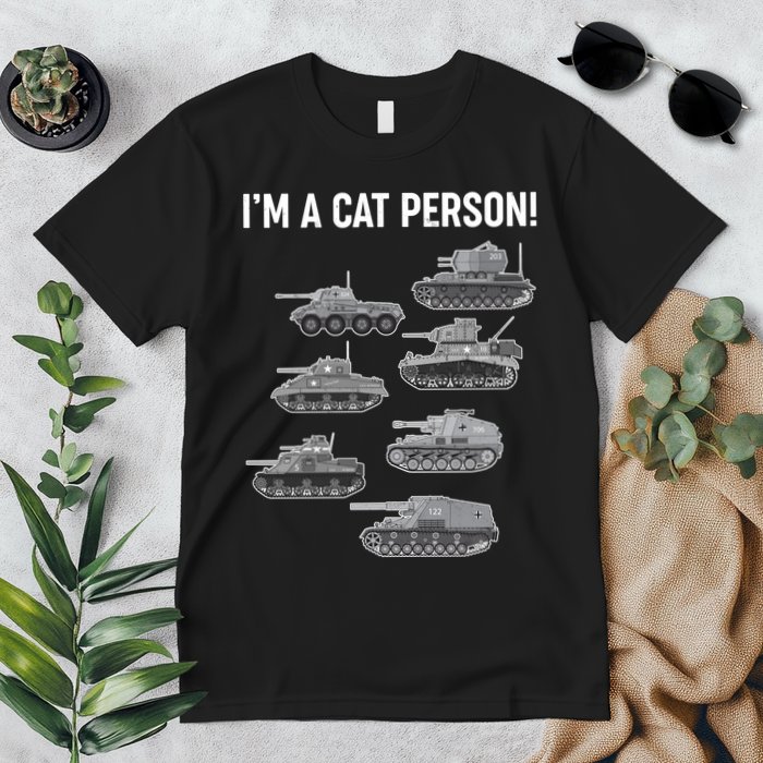 Funny I'm A Cat Person Military Tanks Premium T-Shirt