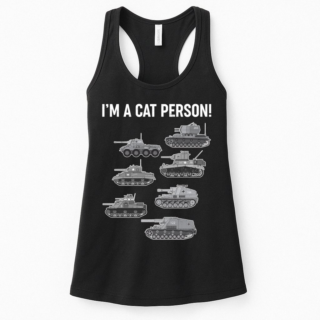 Funny I'm A Cat Person Military Tanks Womens Tank Top