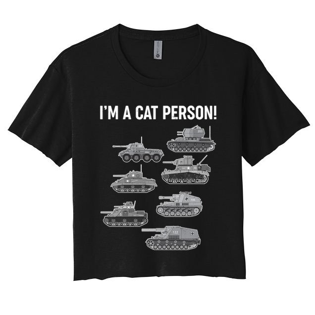 Funny I'm A Cat Person Military Tanks Crop Top