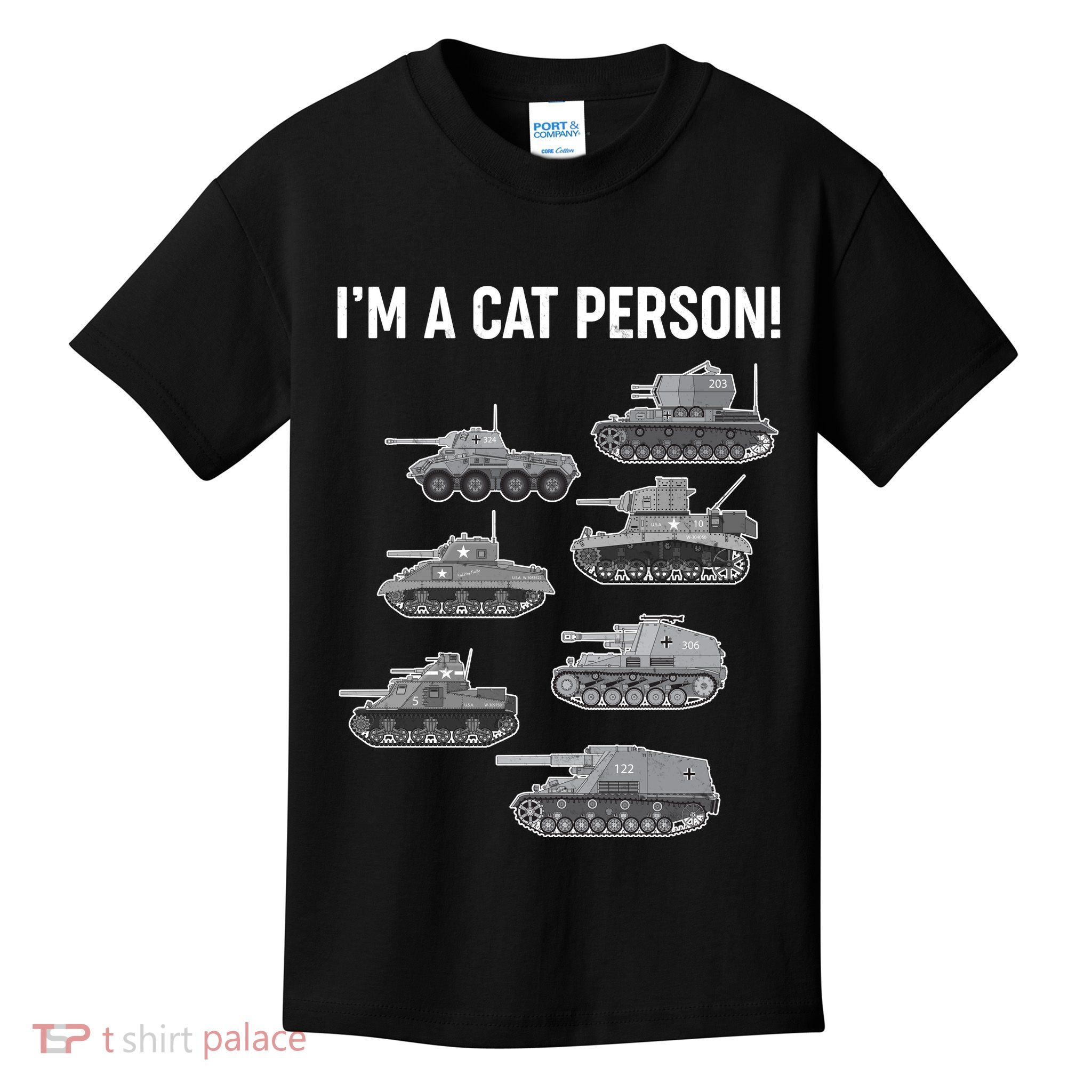 Funny I'm A Cat Person Military Tanks Kids T-Shirt