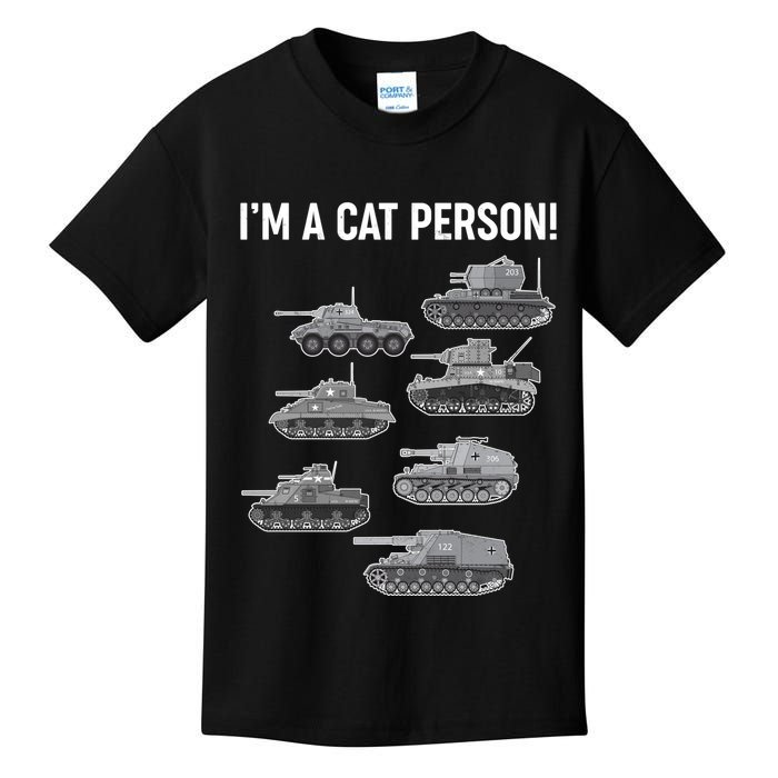 Funny I'm A Cat Person Military Tanks Kids T-Shirt