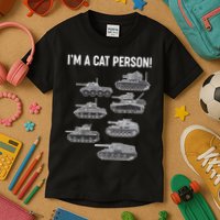 Funny I'm A Cat Person Military Tanks Kids T-Shirt