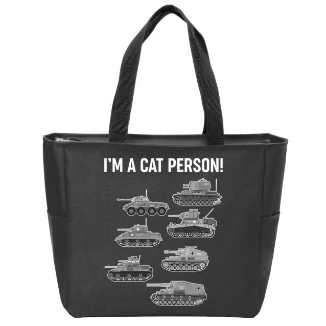 Funny I'm A Cat Person Military Tanks Zip Tote Bag