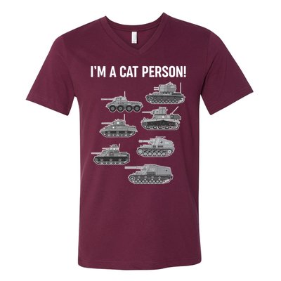 Funny I'm A Cat Person Military Tanks V-Neck T-Shirt
