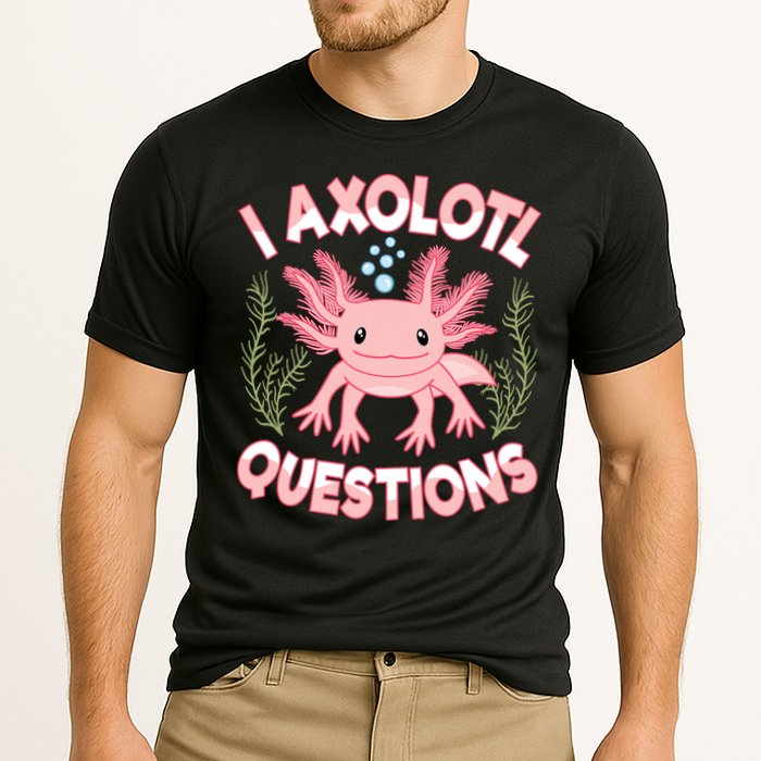 Funny I Axolotl Questions Cute Kawaii Pin.k Axolotl Cooling Performance Crew T-Shirt