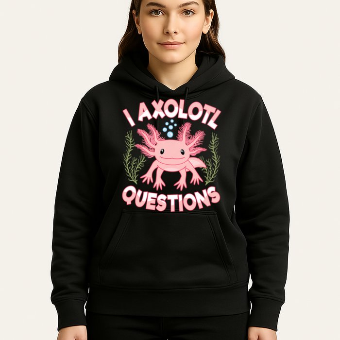 Funny I Axolotl Questions Cute Kawaii Pin.k Axolotl Hoodie