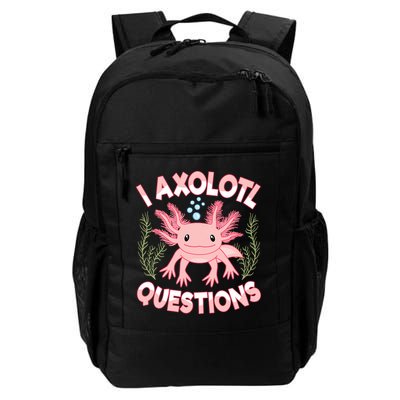 Funny I Axolotl Questions Cute Kawaii Pin.k Axolotl Backpack
