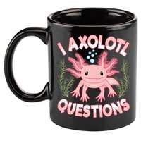 Funny I Axolotl Questions Cute Kawaii Pin.k Axolotl 11oz C Handle Ceramic Mug