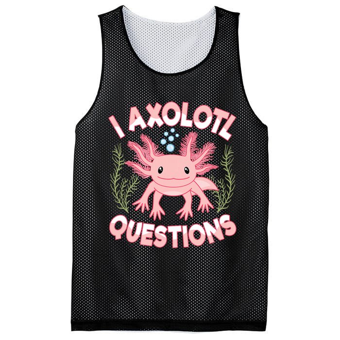 Funny I Axolotl Questions Cute Kawaii Pin.k Axolotl Mesh Reversible Basketball Jersey Tank