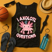 Funny I Axolotl Questions Cute Kawaii Pin.k Axolotl Tank Top