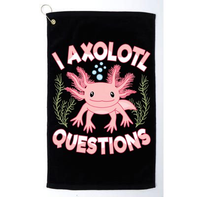 Funny I Axolotl Questions Cute Kawaii Pin.k Axolotl Golf Towel