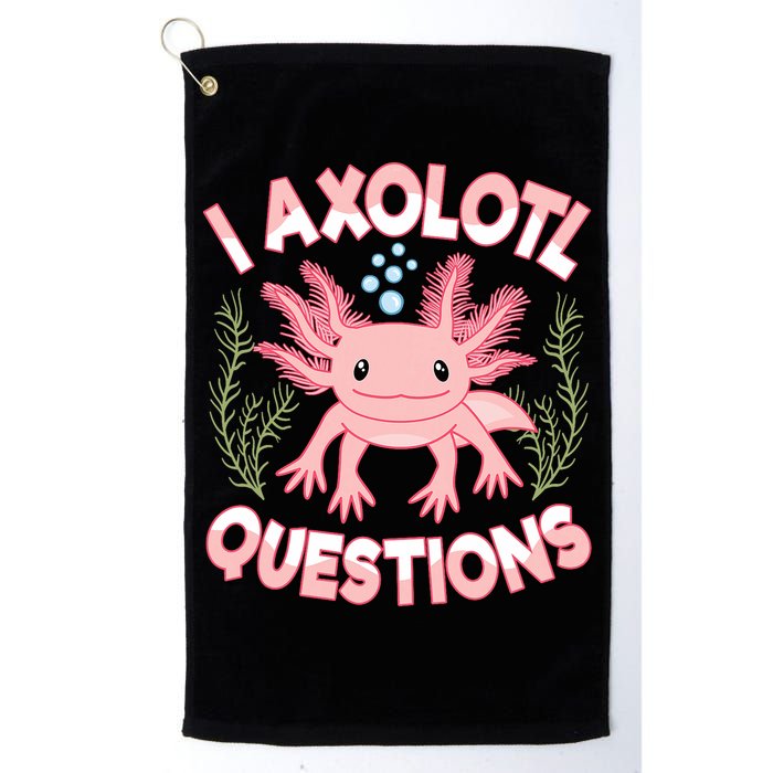 Funny I Axolotl Questions Cute Kawaii Pin.k Axolotl Golf Towel