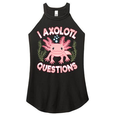 Funny I Axolotl Questions Cute Kawaii Pin.k Axolotl Women's Perfect Tri Rocker Tank