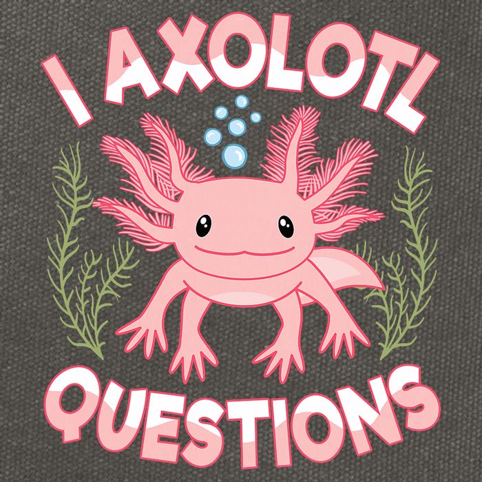 Funny I Axolotl Questions Cute Kawaii Pin.k Axolotl Cotton Canvas Backpack