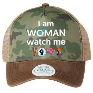 Funny I Am Woman Watch Me Vote Legacy Tie Dye Trucker Hat