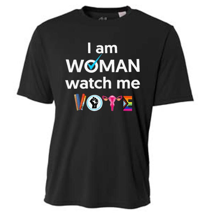 Funny I Am Woman Watch Me Vote Cooling Performance Crew T-Shirt