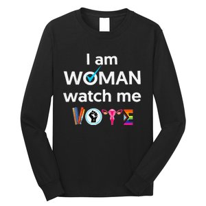 Funny I Am Woman Watch Me Vote Long Sleeve Shirt