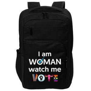 Funny I Am Woman Watch Me Vote Impact Tech Backpack