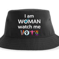 Funny I Am Woman Watch Me Vote Sustainable Bucket Hat