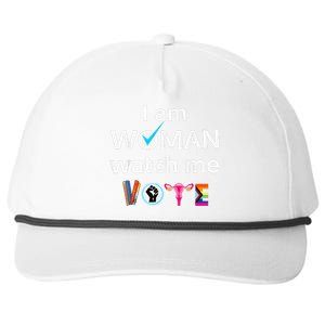 Funny I Am Woman Watch Me Vote Snapback Five-Panel Rope Hat