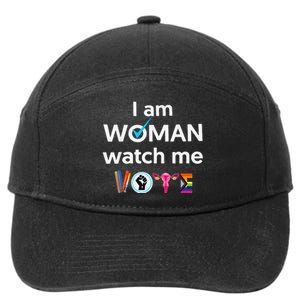 Funny I Am Woman Watch Me Vote 7-Panel Snapback Hat