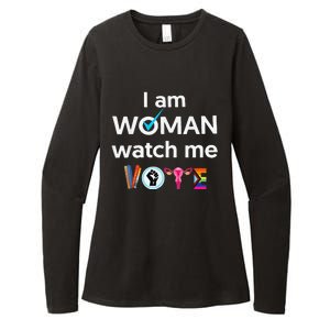 Funny I Am Woman Watch Me Vote Womens CVC Long Sleeve Shirt