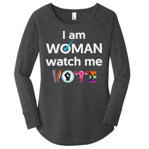 Funny I Am Woman Watch Me Vote Women's Perfect Tri Tunic Long Sleeve Shirt