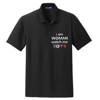 Funny I Am Woman Watch Me Vote Dry Zone Grid Polo