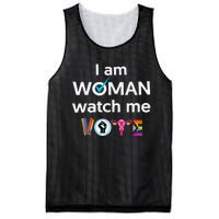 Funny I Am Woman Watch Me Vote Mesh Reversible Basketball Jersey Tank