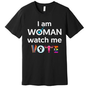 Funny I Am Woman Watch Me Vote Premium T-Shirt