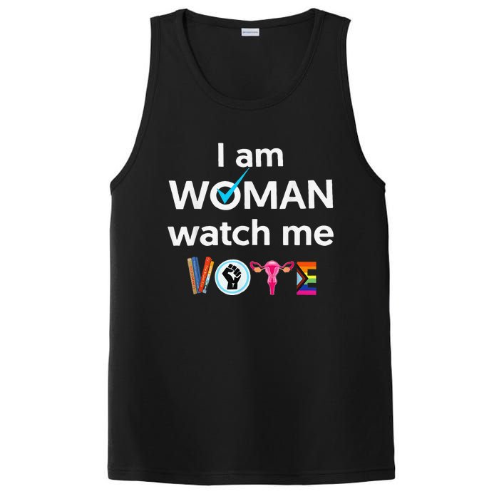 Funny I Am Woman Watch Me Vote PosiCharge Competitor Tank