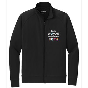 Funny I Am Woman Watch Me Vote Stretch Full-Zip Cadet Jacket