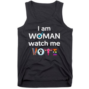 Funny I Am Woman Watch Me Vote Tank Top