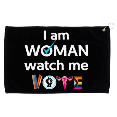 Funny I Am Woman Watch Me Vote Grommeted Golf Towel