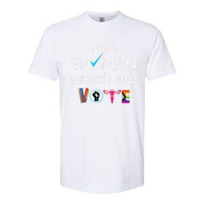 Funny I Am Woman Watch Me Vote Softstyle CVC T-Shirt