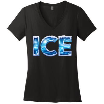 Funny Ice And Fire Costume Halloween Family Matching Women's V-Neck T-Shirt