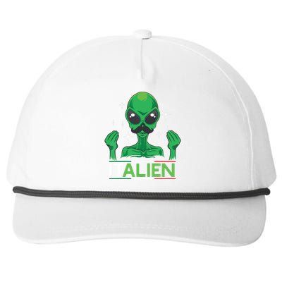 Funny Italian Alien Pun Italy Hand Gesture Snapback Five-Panel Rope Hat