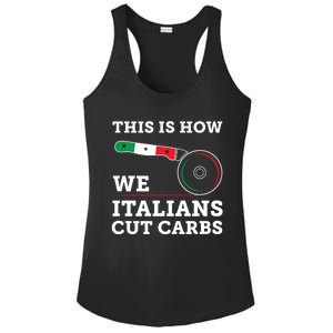 Funny Italian American How Italians Cut Carbs Pizza Slice Ladies PosiCharge Competitor Racerback Tank