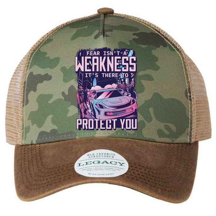 Fear Isn't A Weakness It's There To Protect You Race Car Zombie Legacy Tie Dye Trucker Hat