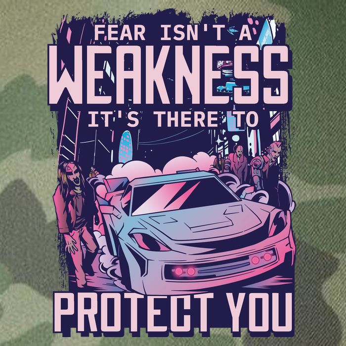 Fear Isn't A Weakness It's There To Protect You Race Car Zombie Legacy Tie Dye Trucker Hat