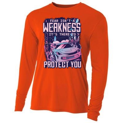 Fear Isn't A Weakness It's There To Protect You Race Car Zombie Cooling Performance Long Sleeve Crew