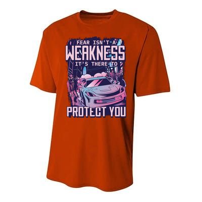 Fear Isn't A Weakness It's There To Protect You Race Car Zombie Performance Sprint T-Shirt