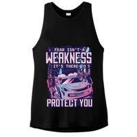 Fear Isn't A Weakness It's There To Protect You Race Car Zombie Ladies PosiCharge Tri-Blend Wicking Tank
